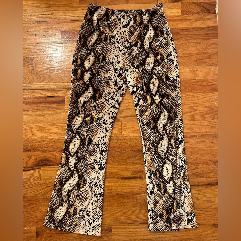 90s Y2k Club Callipygian Velvet Snake Print Capri Pant Size 4 Opening Ceremony